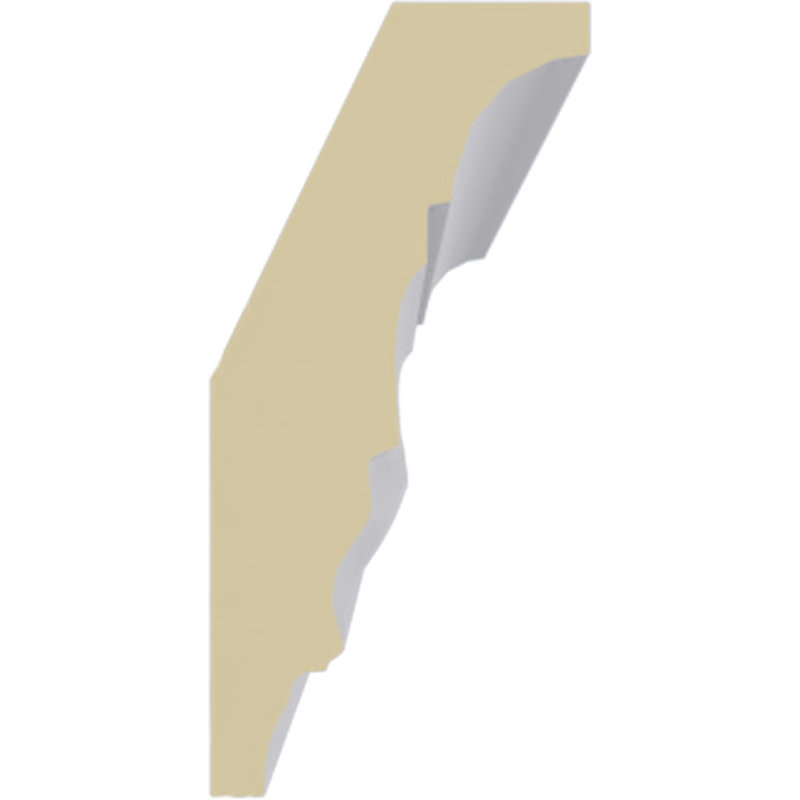 Primed White Geometric Crown Moulding Sample, 12" Length