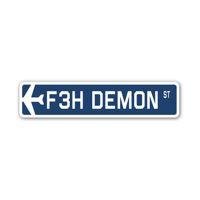 Plaque de rue Barbra F3H Demon Air Force, H 4 po x l 18 po x P 1 po