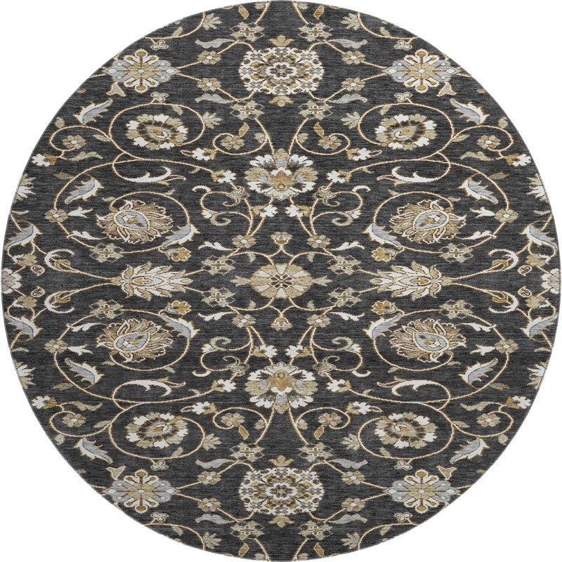 Premium Machine Washable Gurubaksh AMF1149 Moroccan Rug, Round 8'