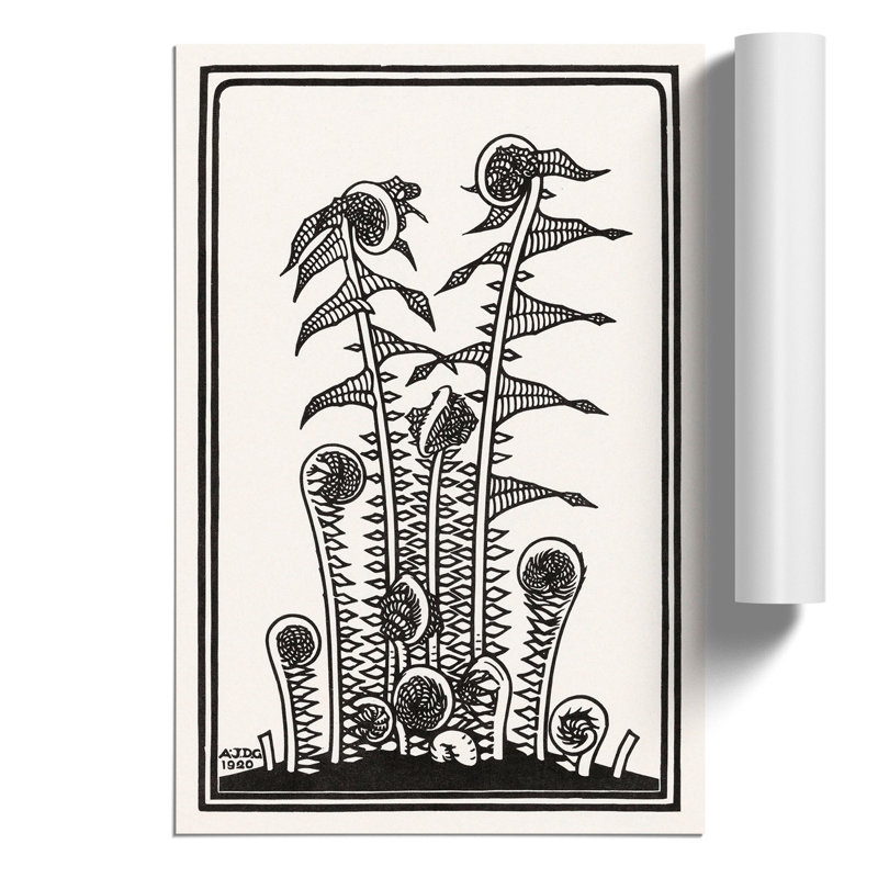 Ferns by Julie De Graag - No Frame Painting, 30cm H x 21cm W x 0.1cm D