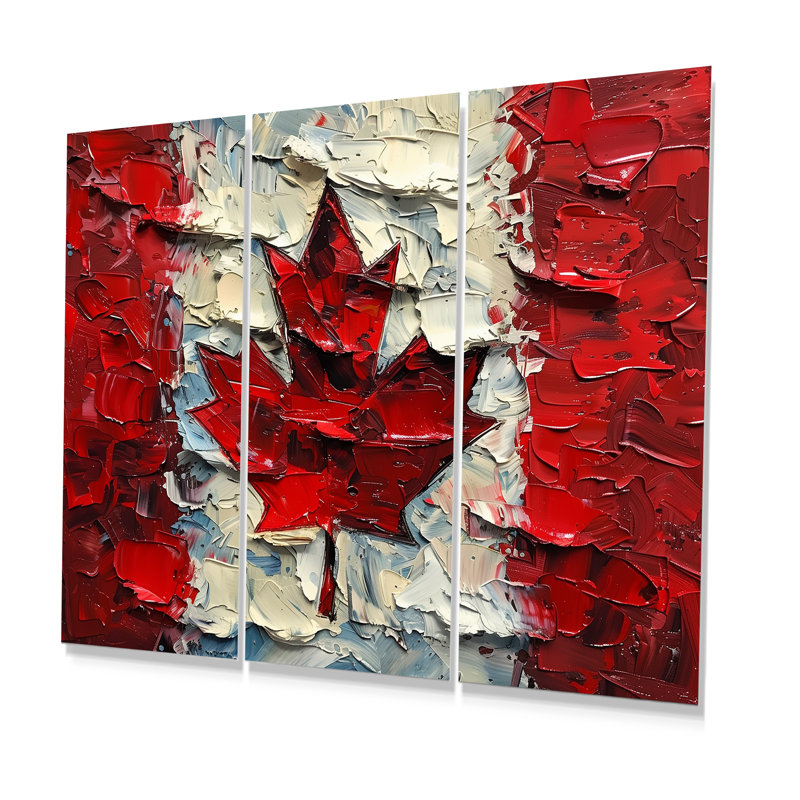 Flag Of Canada II - Flag Wall Decor Set, Metal, 28" H x 36" W x 1" D