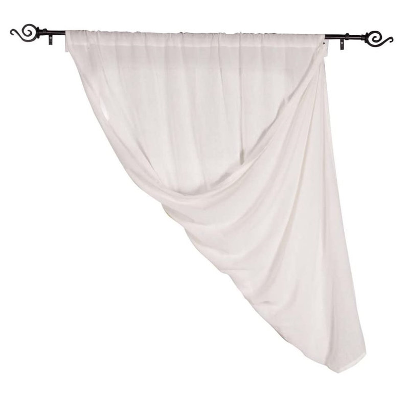 Guadaloue Cotton Room Curtain Single Panel, 45" W x 40" L, Buttermilk