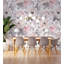 Papier peint rose avec fleurs dessinées à la main-305861796
