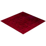 Overdyed Hand-Knotted Wool Modern-Contemporary Red Area Rug 8' 0" x 8' 2"