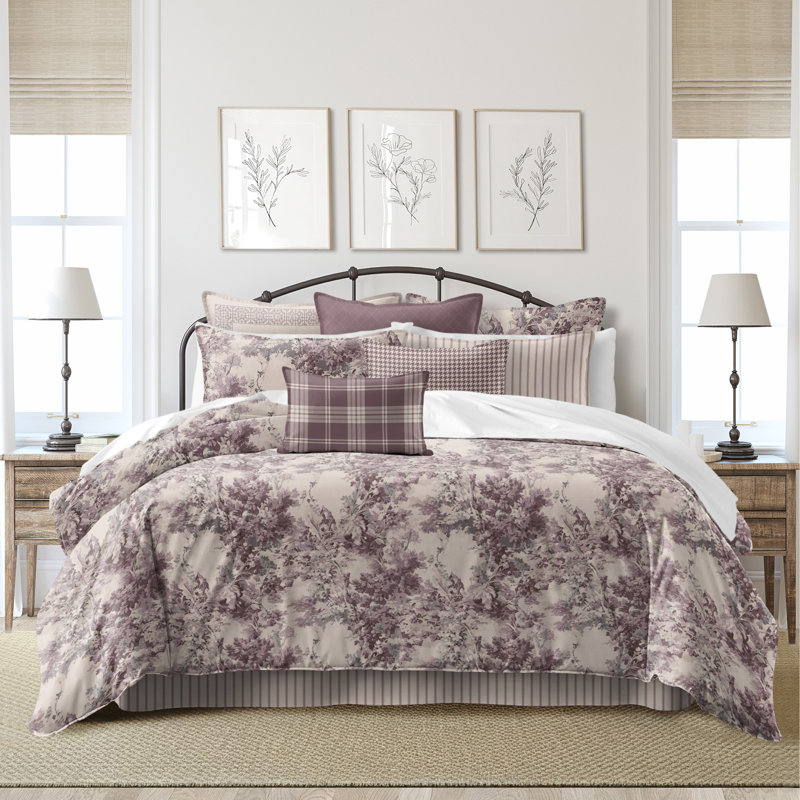 Dolce  Wisteria Cotton Duvet Cover Set  8 Piece, Twin Duvet Cover + 7 Additional Pieces