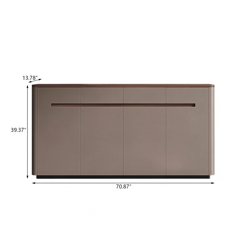 Rangement pour chaussures en cuir manufacturé brun, H 39,37 po x l 70,87 po x P 13,78 po