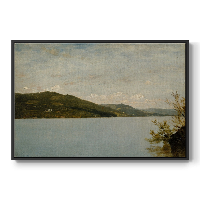 Paysage rétro - DLXVII, H 27 po x l 41 po x P 2 po, Toile avec cadre flottant noir