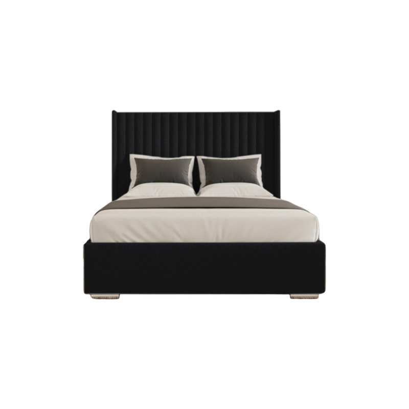 Chanteria Upholstered Bed, Black, Double (4'6)