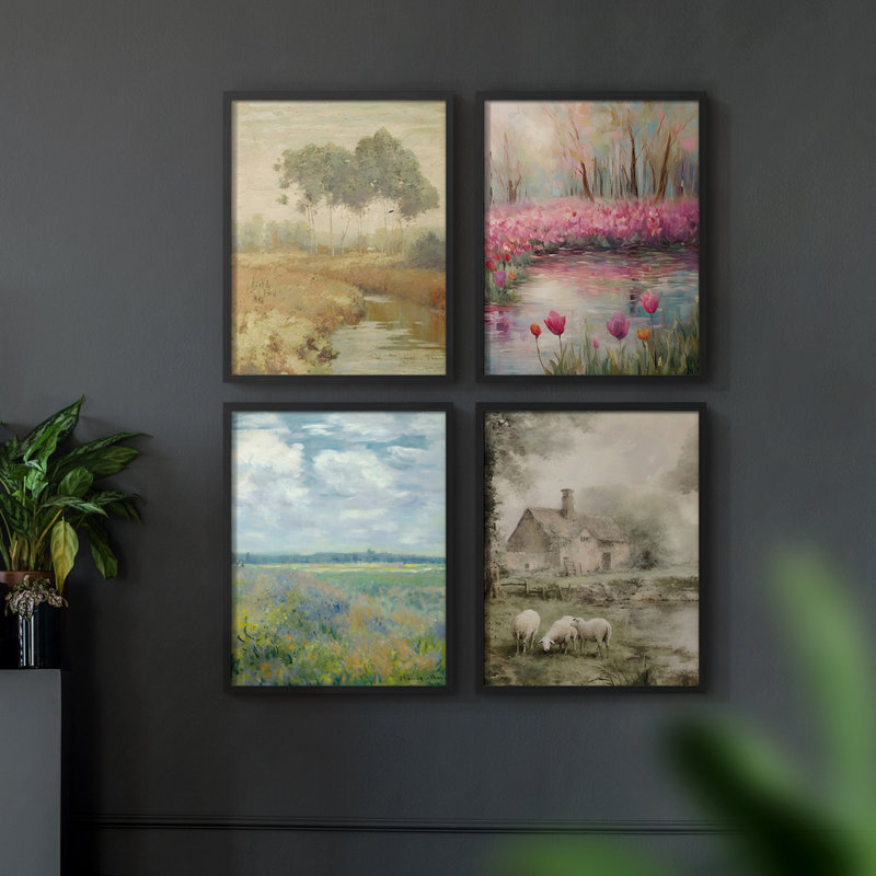 «Vintage Landscape LXXXII», 4 pièces