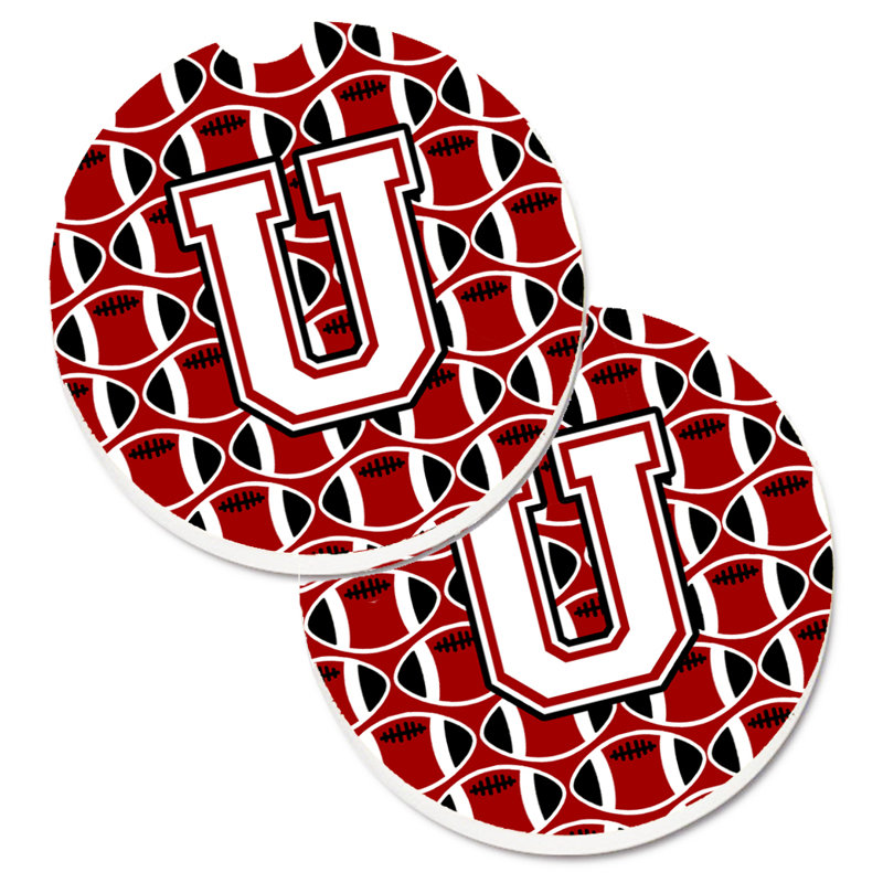 Sous-verre de football, U, Cardinal / blanc