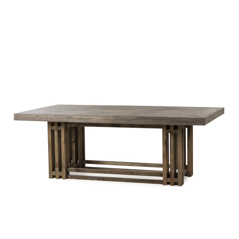 Rustic Reclaimed Wood and Concrete Dining Table