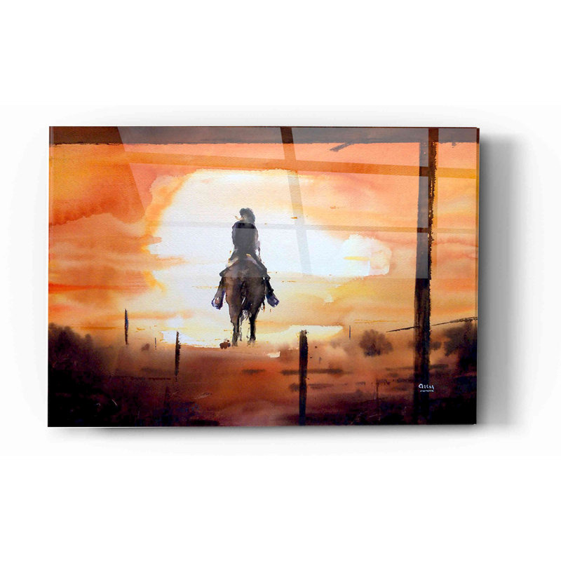 «Sunset Rider» par Oscar Alvarez Pardo, H 16 po x l 24 po x P 0,12 po