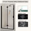 Porte de douche pivotante semi-sans cadre Solvyn avec verre trempé de 1/4 po et conception compacte-124032233