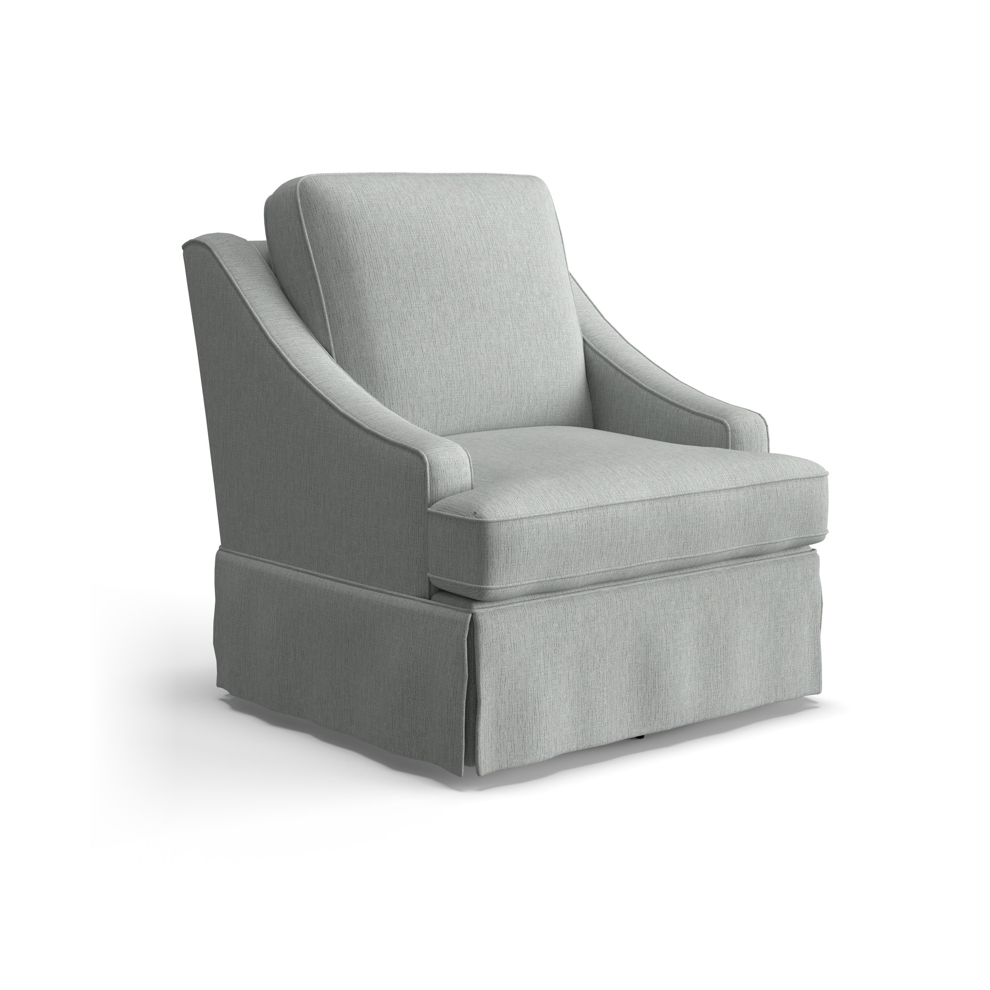 Allerton Upholstered Swivel Glider, Radical Ash Gray Performance Chenille