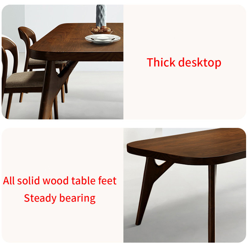Modern simple  solid wood dining table set., 29.5"H x 86.6"L x 31.4"W