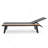 1PC Patio Aluminum Frame Chaise Lounge With Attached Wood Side Table-1807788591