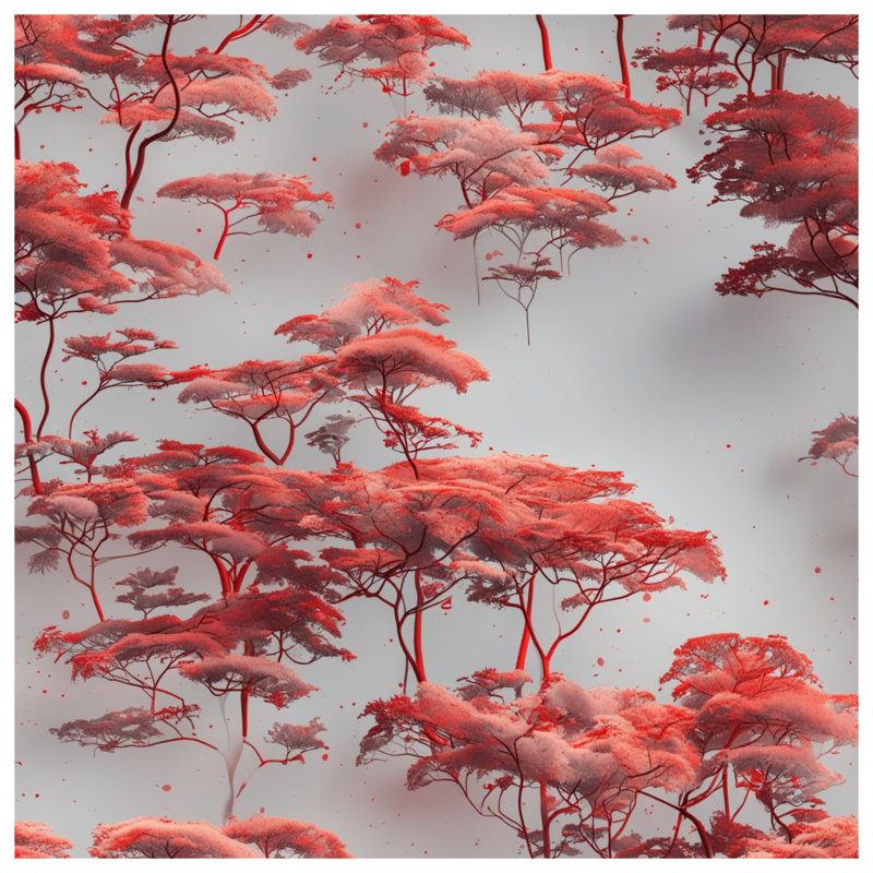 Tapis de bain Red Canopy Trees, L 24 po x L 17 po