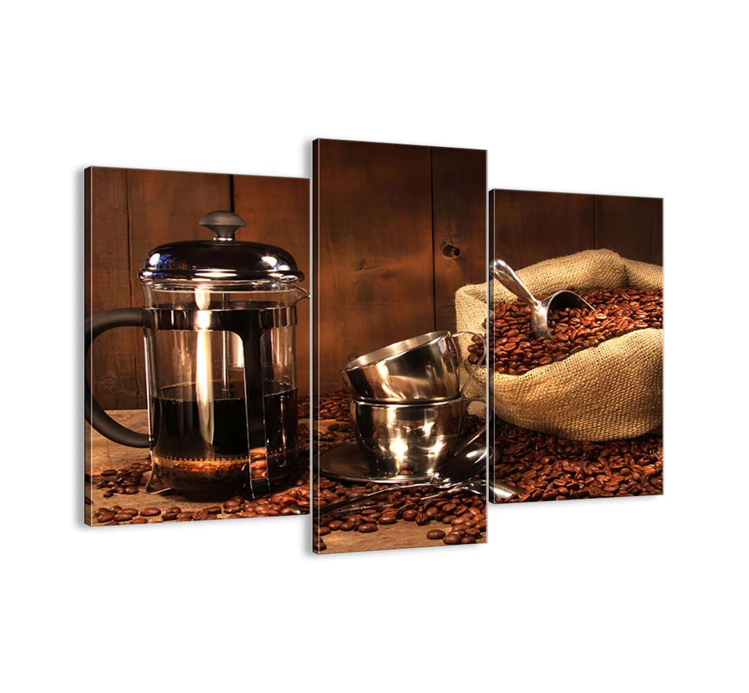 3-tlg. Leinwandbilder-Set Kaffee-Charme