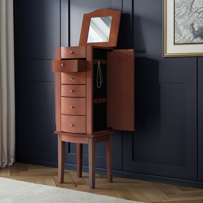 Kiara 14'' Wide Jewelry Armoire, Merlot