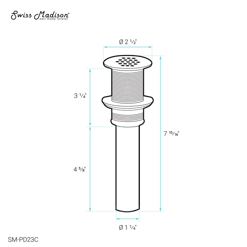 Swiss Madison 1.75" Pop-Up Bathroom Sink Drain