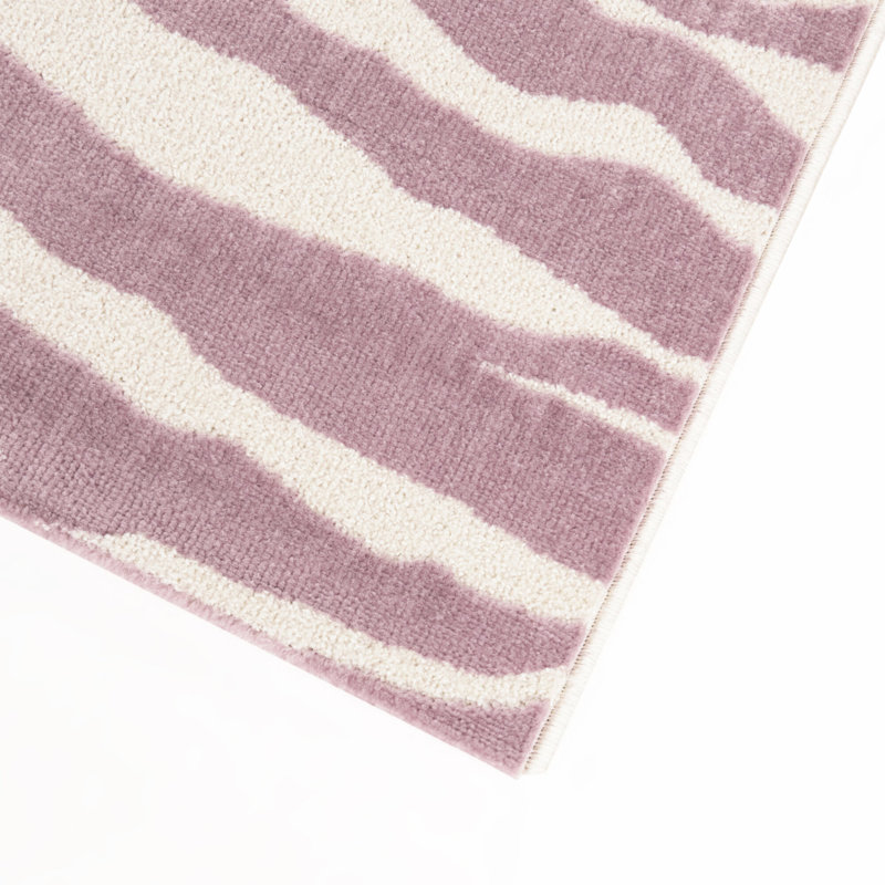 Tapis à imprimé animaux lilas Tayali, 5 pi 3 po x 7 pi, Lilas