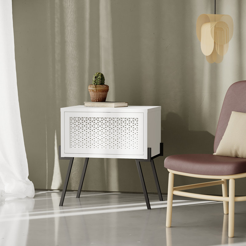 Eilis Bedside Table, White
