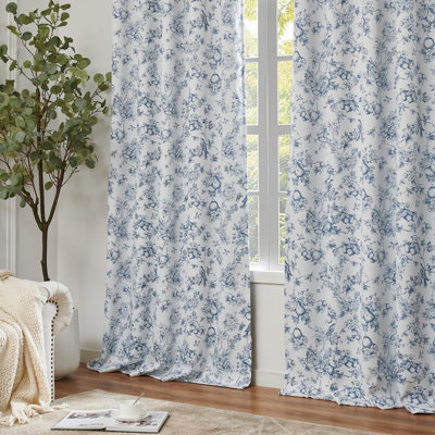 Blackout Floral Rod Pocket Curtains
