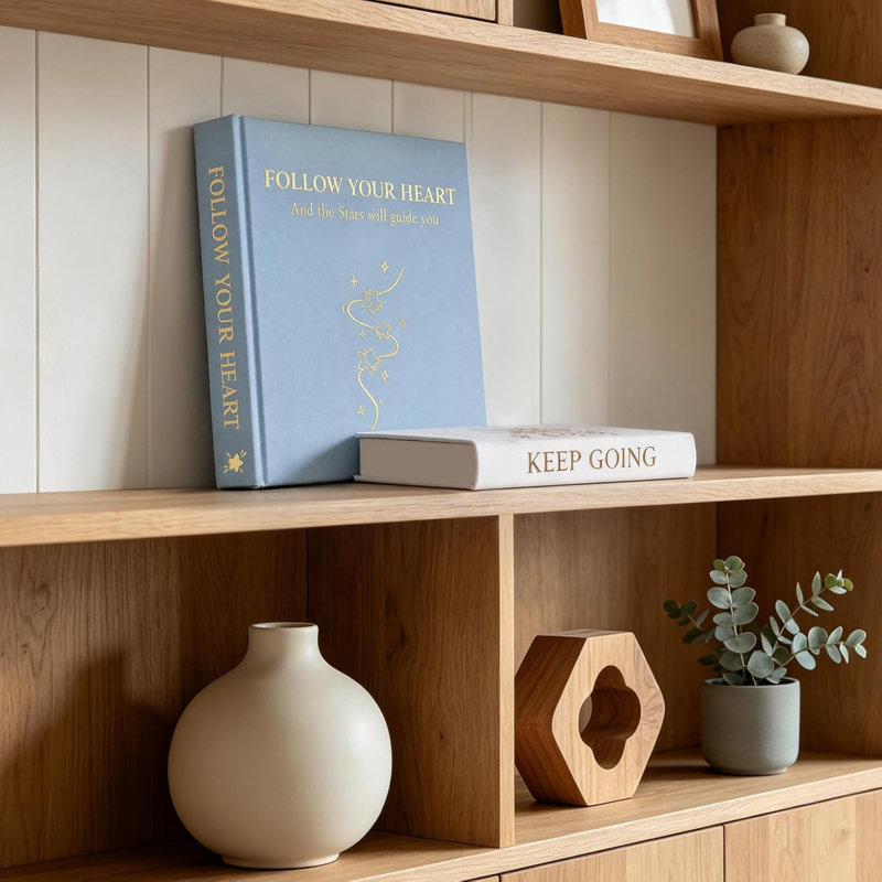 Decorative Books for Home Decor, Blue-off-white