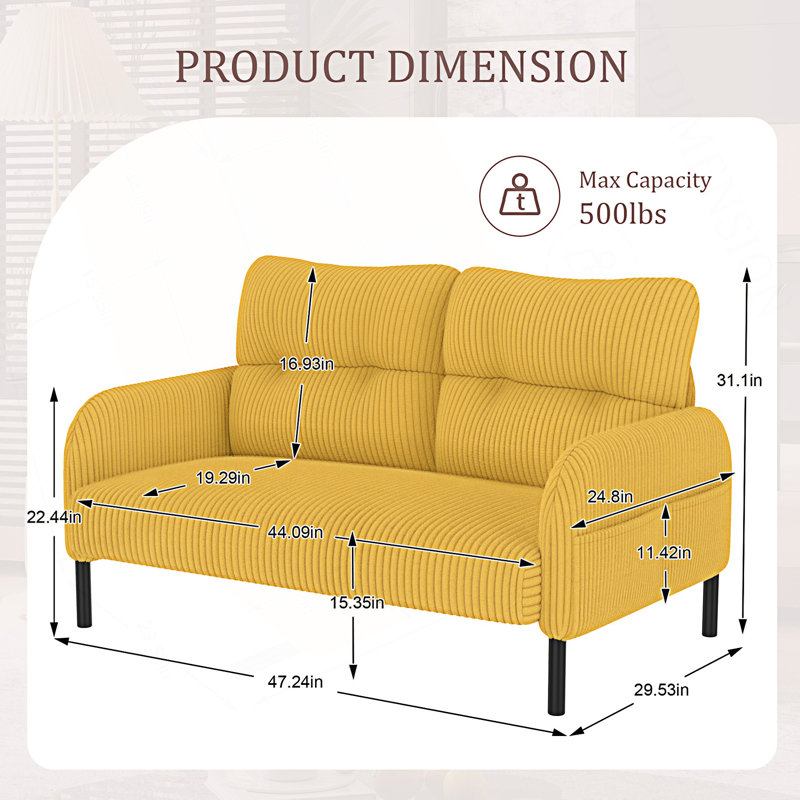 Canapé double confortable, causeuse