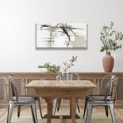 Toile abstraite, œuvre d'art, peintures modernes, décorations murales, ligne noire maximale, estampes murales pour la cuisine de la chambre à coucher, bureau, prêt à accrocher 20 po x 40 po