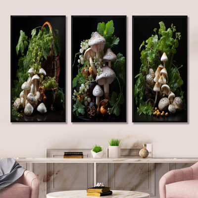 Photo de jardin d'un champignon I - ensemble de 3 décorations murales champignon