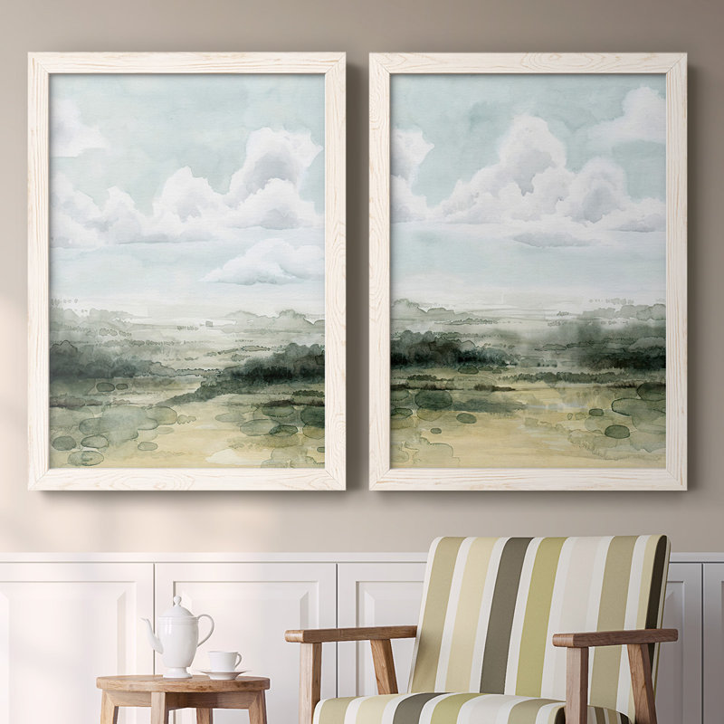 «Valley High Hights I», reproduction de photo sur toile 2 pièces, Blanc, H 27,5 po x l 75 po x P 1,5 po