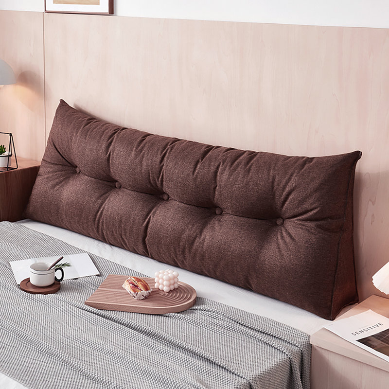 Upholstered Cotton Kingsize (5') Headboard, 150cm W  x 50cm D, Brown