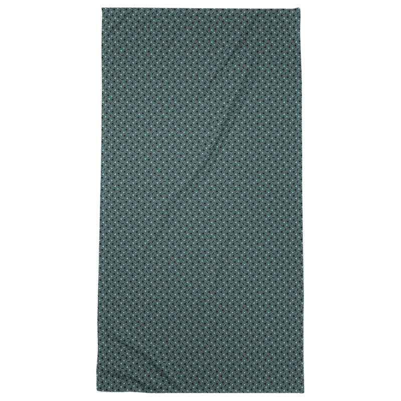 Serviette de bain hexagonale classique en treillis, Sarcelle / Noir