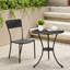 Round Metal Outdoor Side Table With Umbrella Hole , 59cm cm W 59cm cm D