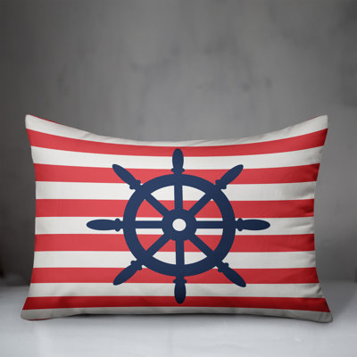  Nautical Ships Wheel Outdoor Rectangular Pillow