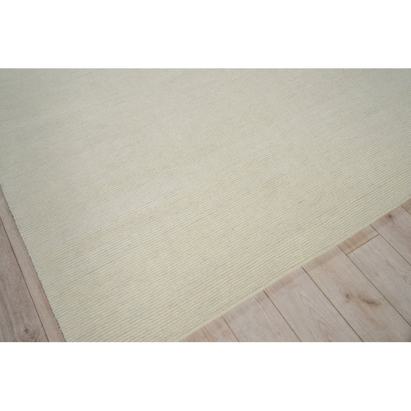 Benton Hand Tufted New Zealand Wool Silver/Ivory Area Rug, 6'X9'
