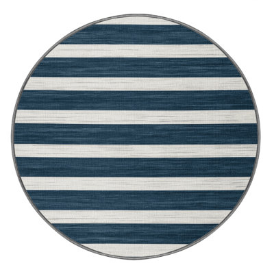 Machine Washable Horizontal Stripes Gray Area Rug