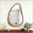 Irregular Teardrop Wooden Wall Mirror