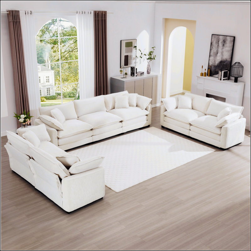 Ensemble de canapé de salon 2 pièces Modern, Beige
