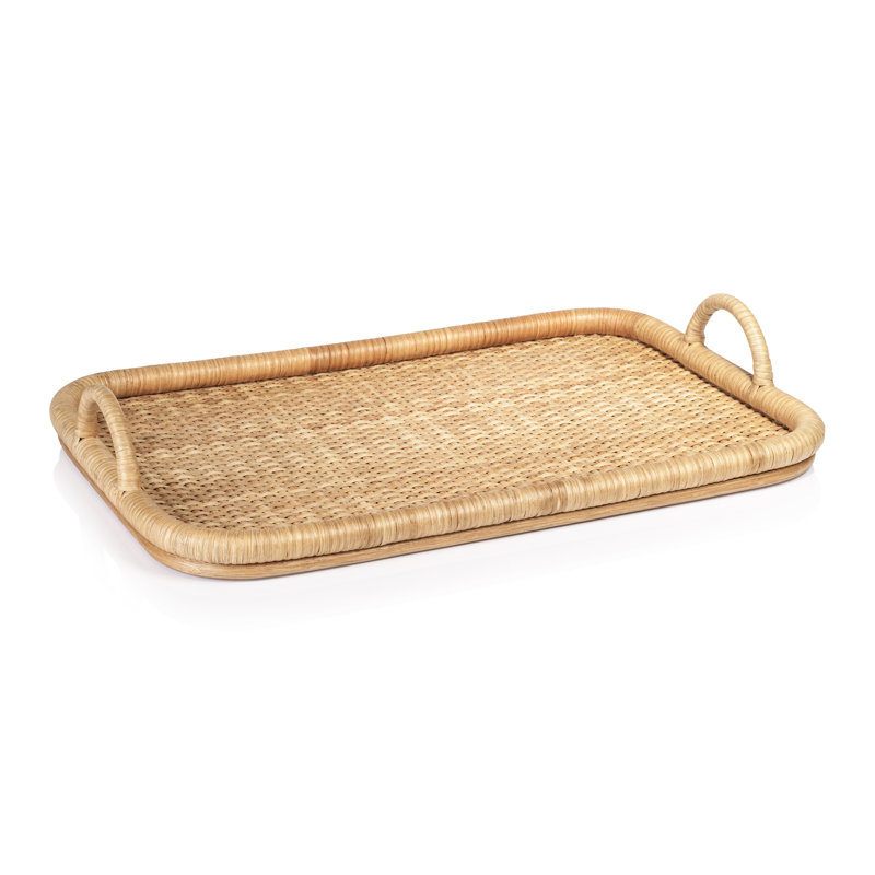 Tropique Rectangular Rattan Tray, 24"Wx16.25"Dx1.75"H