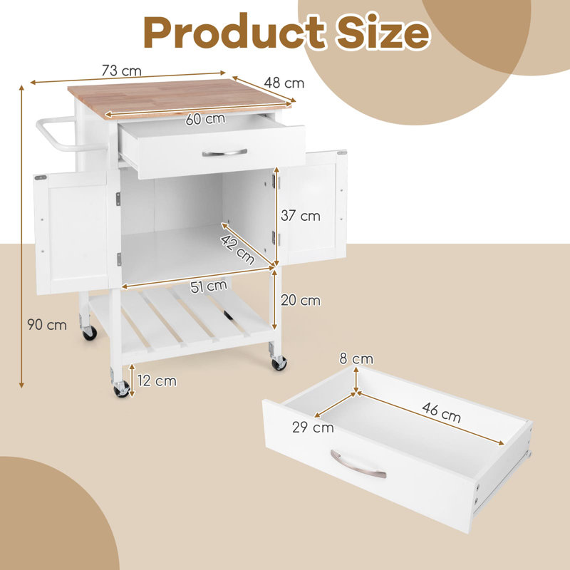 Nepeta Kitchen Cart, White
