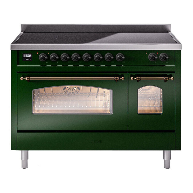 ILVE Nostalgie II 48 in Induction Range, Emerald Green/Bronze