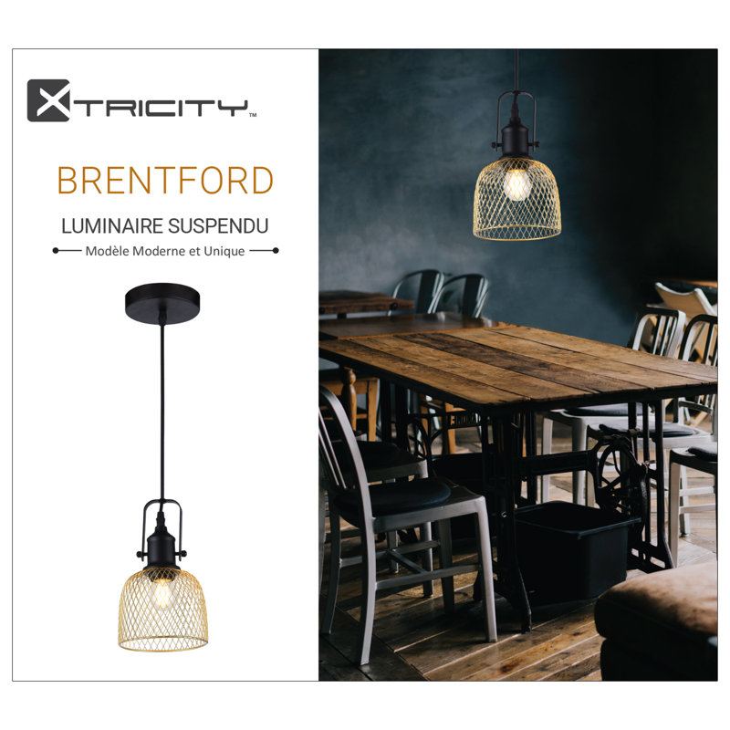 Luminaire suspendu en dôme à 1 lumière Brentford
