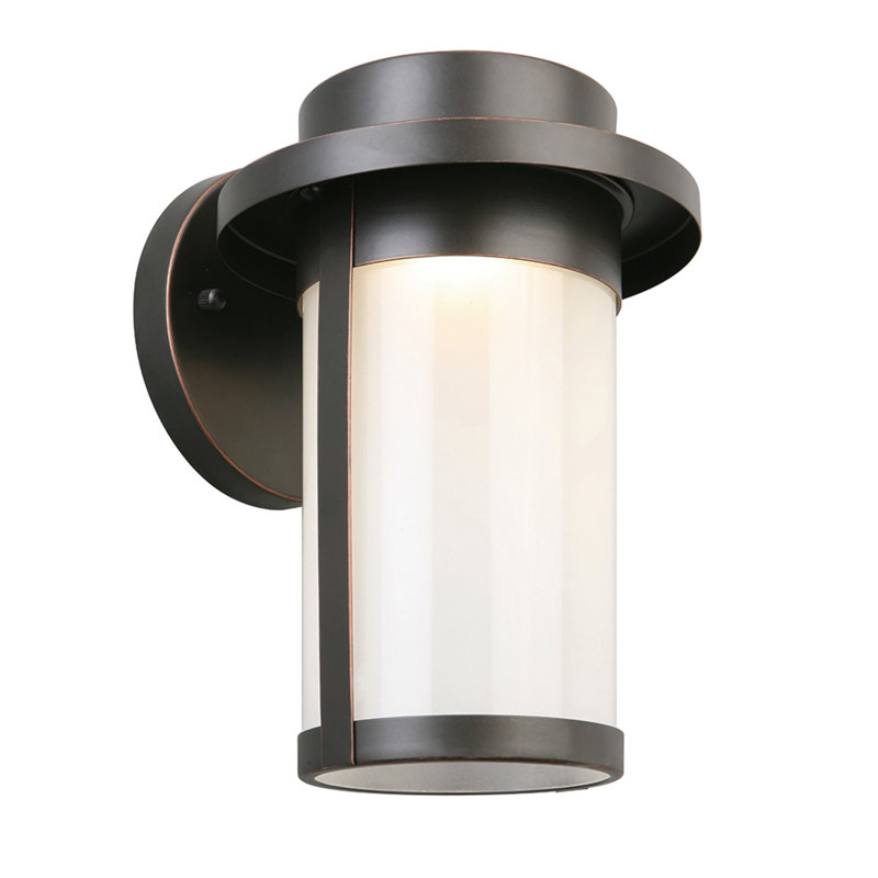 Longmont LED Traditional Indoor/Outdoor Wall Light Frosted Glass for Entrance Porch Patio, Oil Rubbed Bronze