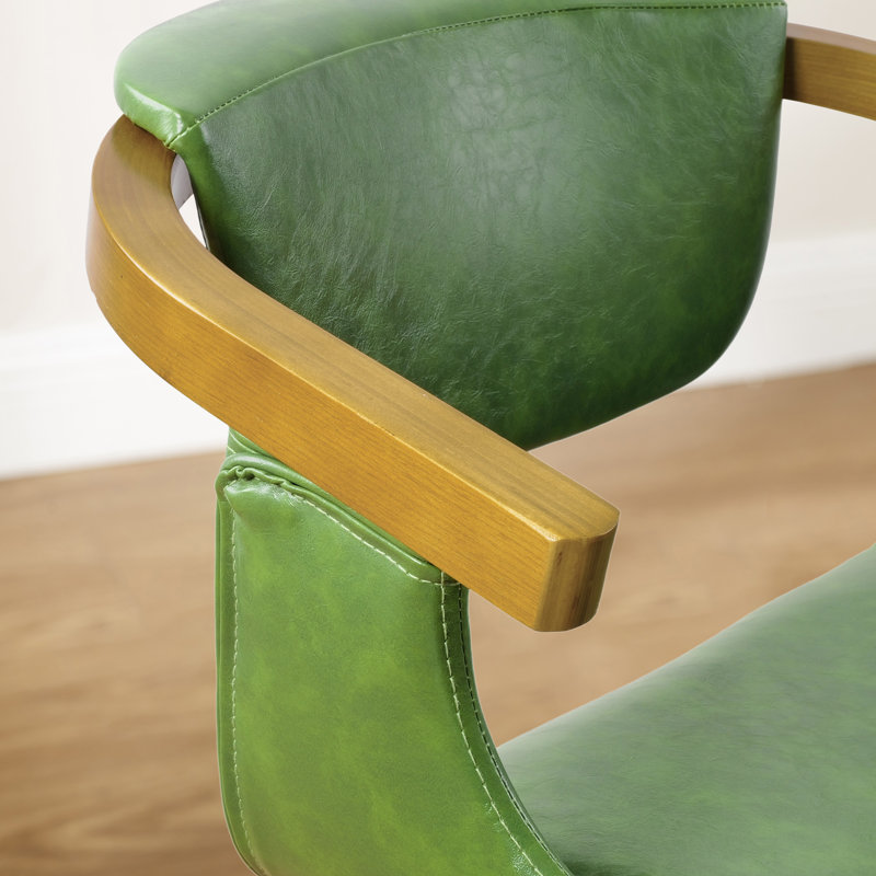 Chaise de travail en similicuir Breckston, Brun, Vert