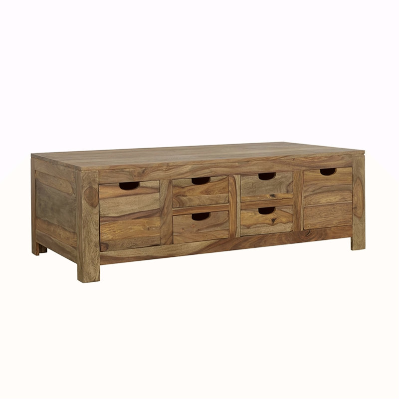 Table basse à 6 tiroirs Salishan Natural Sheesham