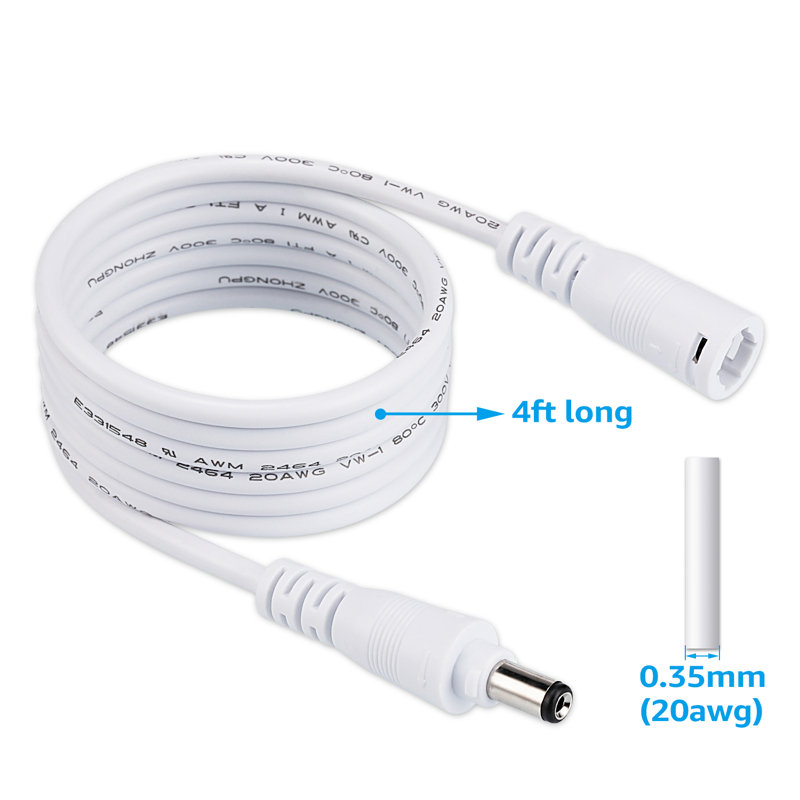 Elite 4 ft Extension Cable for Ultra-Thin LED Recessed Lights with Junction Box