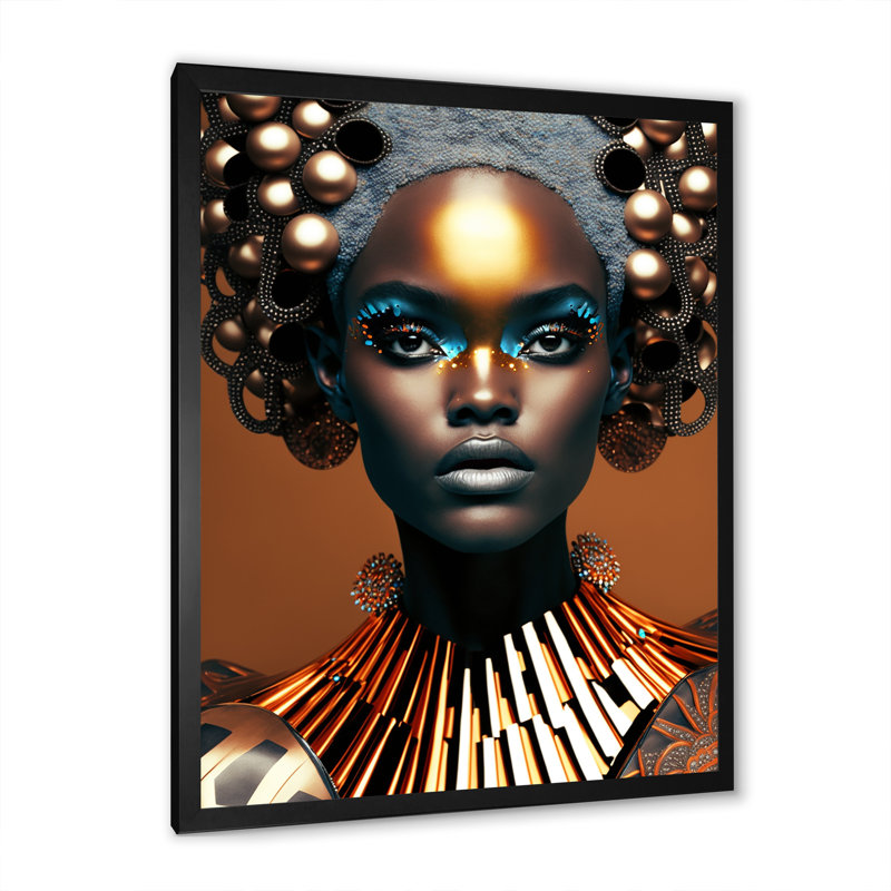 «Beautiful Contemporary Contemporary African Retro», reproduction sur toile, H 20 po x l 12 po x P 1 po, Cadre photo noir