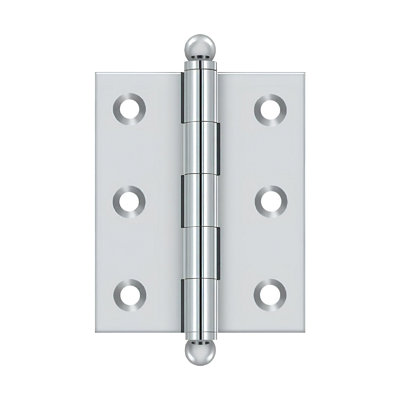 Deltana CH2520U26 2-1/2" x 2" Hinge, w/ Ball Tips in Polished Chrome Pair